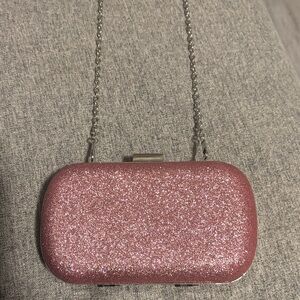 Dynamite Glittery Pink Clutch Bag